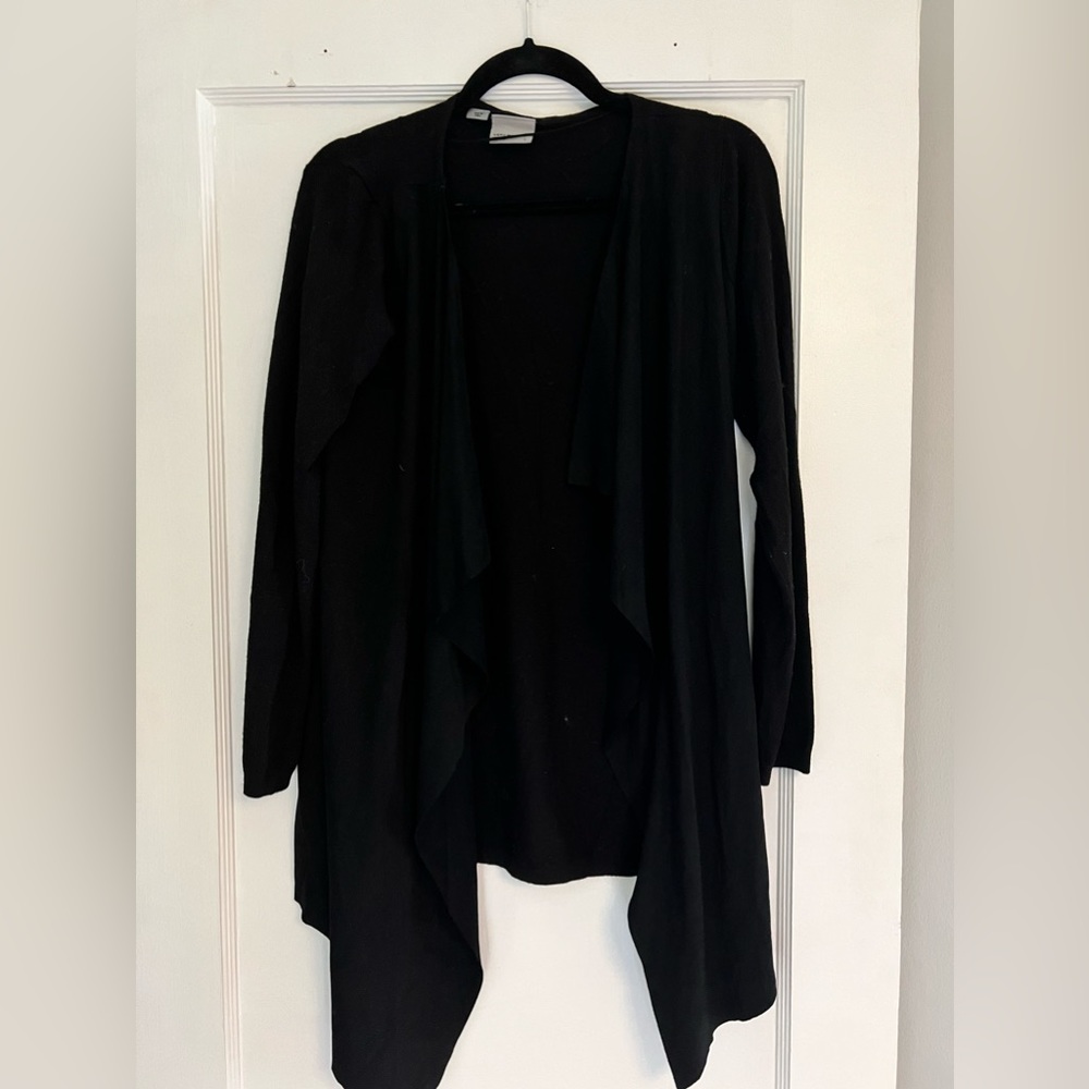Black suede front sweater